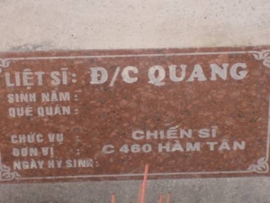 Nhắn tìm thân nhân liệt sĩ Quang