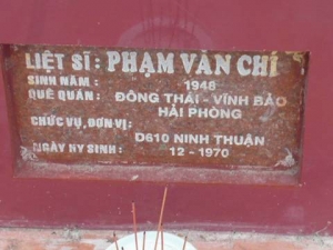 Tìm thân nhân liệt sĩ  Phạm Văn Chí