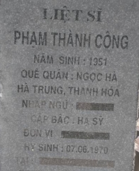 Tìm thân nhân liệt sĩ Phạm Thành Công