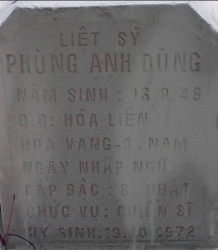 Tìm thân nhân liệt sĩ Phùng Anh Dũng