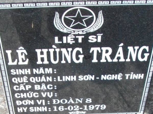 Nhắn tìm thân nhân liệt sỹ Lê Hùng Tráng