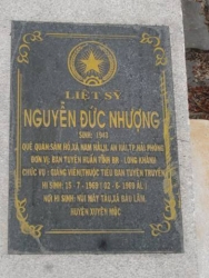 Nhắn tìm thân nhân liệt sỹ  Nguyễn Đức Nhượng