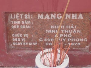 Nhắn tìm thân nhân liệt sỹ Mang Nha