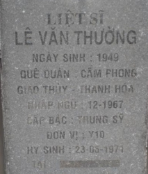 Tìm thân nhân liệt sĩ Lê Văn Thường