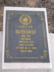 Nhắn tìm thân nhân liệt sỹ Nguyễn Văn Duy