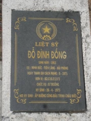 Nhắn tìm thân nhân liệt sỹ  Đỗ Đình Đồng