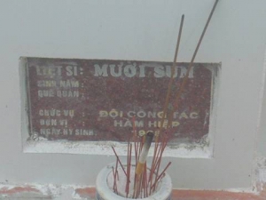 Nhắn tìm thân nhân liệt sĩ Mười Sum