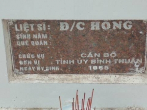 Nhắn tìm thân nhân liệt sĩ Hồng