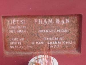 Nhắn tìm thân nhân liệt sỹ Phạm Bận