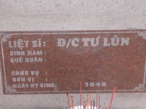 Nhắn tìm thân nhân liệt sĩ Tư Lùn