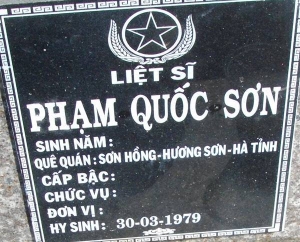 Nhắn tìm thân nhân liệt sỹ  Phạm Quốc Sơn