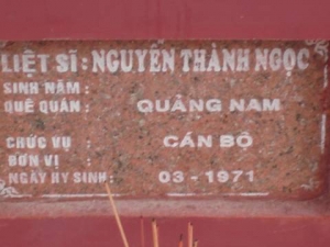Nhắn tìm thân nhân liệt sỹ  Nguyễn Thành Ngọc