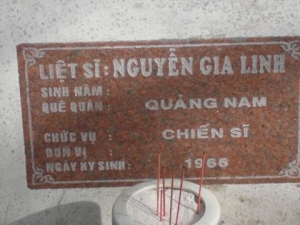 Nhắn tìm thân nhân liệt sỹ  Nguyễn Gia Linh