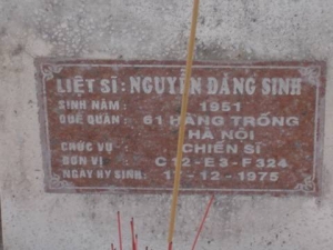 Nhắn tìm thân nhân liệt sỹ  Nguyễn Đăng Sinh