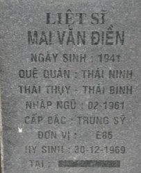 Tìm thân nhân liệt sĩ Mai Văn Điền
