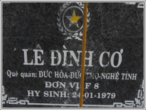 Nhắn tìm thân nhân liệt sỹ  Lê Đình Cơ