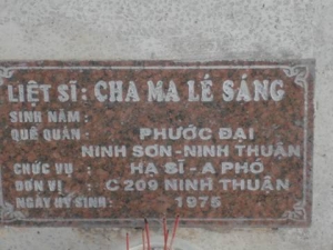 Nhắn tìm thân nhân liệt sỹ  Cha Ma Lé Sáng