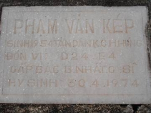 Nhắn tìm thân nhân liệt sỹ Phạm Văn Kép 