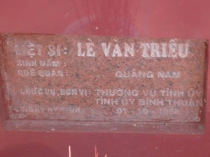 Nhắn tìm thân nhân liệt sỹ Lê Văn Triều