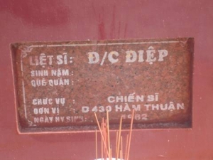 Nhắn tìm thân nhân liệt sĩ Điệp