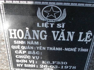 Nhắn tìm thân nhân liệt sỹ  Hoàng Văn Lệ