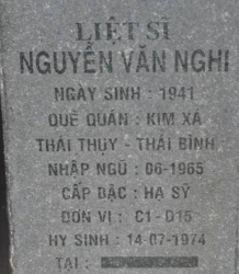 Tìm thân nhân liệt sĩ Nguyễn Văn Nghi