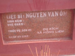 Nhắn tìm thân nhân liệt sĩ Nguyễn Văn Ôm