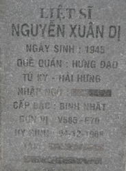 Tìm thân nhân liệt sĩ Nguyễn Xuân Dị