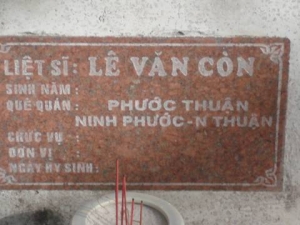 Nhắn tìm thân nhân liệt sỹ Lê Văn Còn