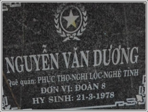 Nhắn tìm thân nhân liệt sỹ  Nguyễn Văn Dương