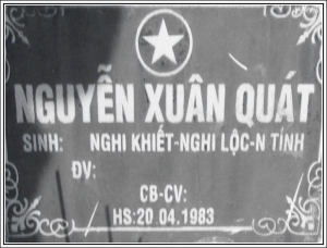 Nhắn tim thân nhân liệt sỹ Nguyễn Xuân Quát