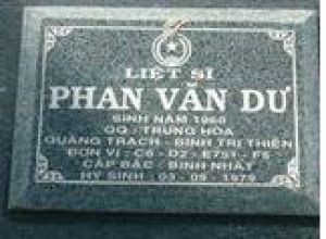 Tìm thân nhân liệt sĩ Phan Văn Dư