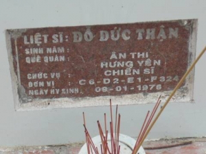 Nhắn tìm thân nhân liệt sỹ Đỗ Đức Thận