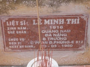 Nhắn tìm thân nhân liệt sỹ  Lê Minh Thì