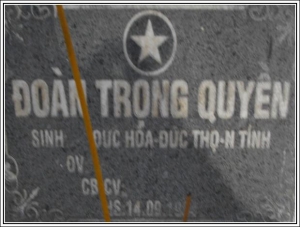 Nhắn tim thân nhân liệt sỹ Đoàn Trọng Quyền