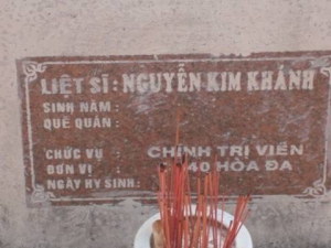 Nhắn tìm thân nhân liệt sĩ Nguyễn Kim Khánh