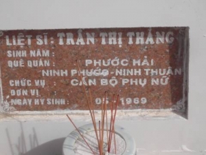Nhắn tìm thân nhân liệt sỹ Trần Thị Thắng