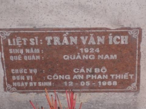 Nhắn tìm thân nhân liệt sỹ  Trần Văn Ích