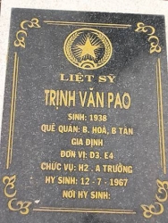 Nhắn tin tìm thân nhân liệt sỹ Trịnh Văn Pao