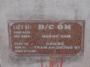 Nhắn tìm thân nhân liệt sỹ Ốm