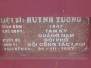Nhắn tìm thân nhân liệt sỹ Huynh Tương