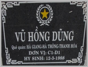 Nhắn tìm thân nhân liệt sỹ  Vũ Hồng Dũng