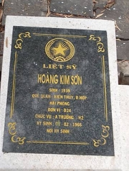 Nhắn tìm thân nhân liệt sỹ  Hoàng Kim Sơn