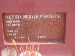 Nhắn tìm thân nhân liệt sĩ Nguyễn Văn Thăng