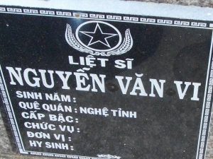 Nhắn tìm thân nhân liệt sỹ Nguyễn Văn Vi