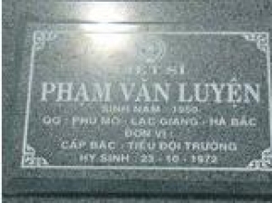 Tìm thân nhân liệt sĩ Phạm Văn Luyện