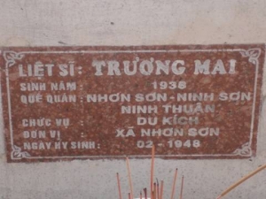 Nhắn tìm thân nhân liệt sỹ Trương Mai