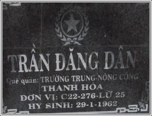 Nhắn tìm thân nhân liệt sỹ  Trần Đăng Dân