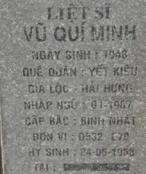 Tìm thân nhân liệt sĩ Vũ Quý Minh