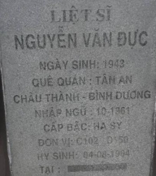 Tìm thân nhân liệt sĩ Nguyễn Văn Đực